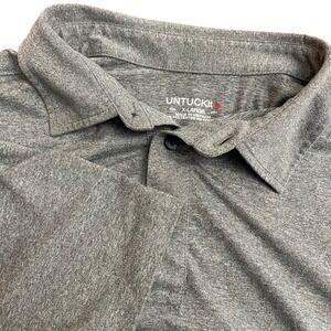 UNTUCKIT Men's XL Heather Gray Polo Shirt Performance‎ Golf Athletic Fit